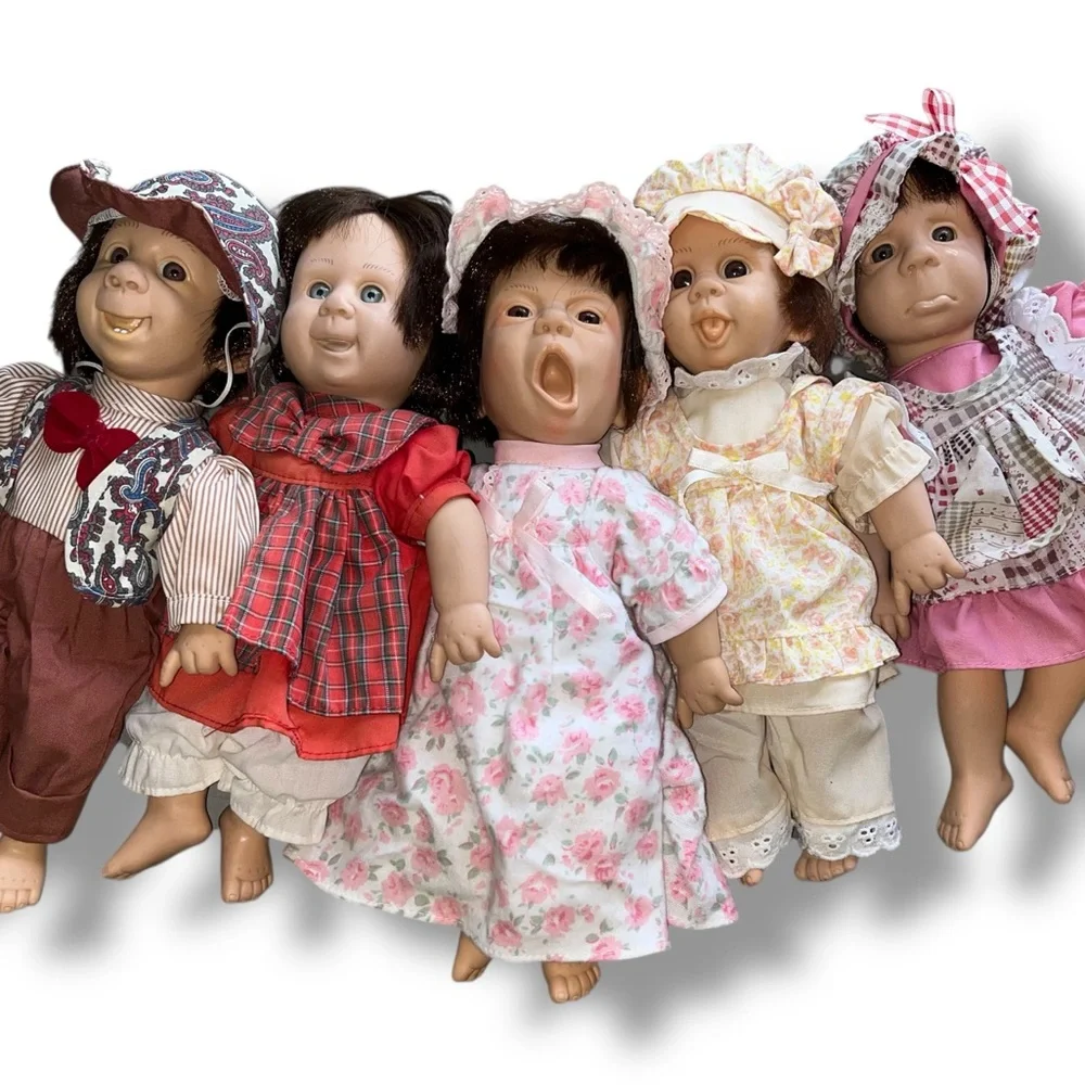 Set of 5 Vintage Gi-Go Expressions Dolls